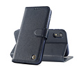 BAOHU Echt Lederen Book Case Hoesje - Leren Portemonnee Telefoonhoesje - Geschikt voor iPhone XR - Navy