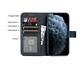 Echt Lederen Book Case Hoesje - Leren Portemonnee Telefoonhoesje - Geschikt voor iPhone Xs Max - Navy