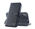 BAOHU Echt Lederen Book Case Hoesje - Leren Portemonnee Telefoonhoesje - Geschikt voor iPhone Xs Max - Navy