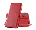 BAOHU Echt Lederen Book Case Hoesje - Leren Portemonnee Telefoonhoesje - Geschikt voor iPhone Xs Max - Rood