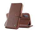 BAOHU Echt Lederen Book Case Hoesje - Leren Portemonnee Telefoonhoesje - Geschikt voor iPhone Xs Max - Bruin