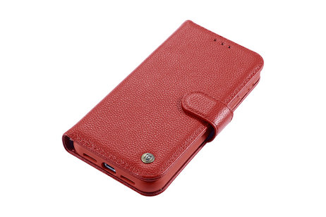Echt Lederen Book Case Hoesje - Leren Portemonnee Telefoonhoesje - Geschikt voor iPhone 11 Pro - Rood