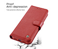 BAOHU Echt Lederen Book Case Hoesje - Leren Portemonnee Telefoonhoesje - Geschikt voor iPhone 11 Pro - Rood
