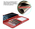 BAOHU Echt Lederen Book Case Hoesje - Leren Portemonnee Telefoonhoesje - Geschikt voor iPhone 11 Pro Max - Rood