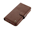 Echt Lederen Book Case Hoesje - Leren Portemonnee Telefoonhoesje - Geschikt voor iPhone 12 Mini - Bruin