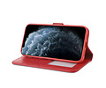 BAOHU Echt Lederen Book Case Hoesje - Leren Portemonnee Telefoonhoesje - Geschikt voor iPhone 12 Pro Max - Rood