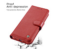 Echt Lederen Book Case Hoesje - Leren Portemonnee Telefoonhoesje - Geschikt voor iPhone 12 Pro Max - Rood
