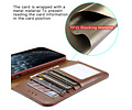 BAOHU Echt Lederen Book Case Hoesje - Leren Portemonnee Telefoonhoesje - Geschikt voor iPhone 12 Pro Max - Bruin