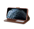 BAOHU Echt Lederen Book Case Hoesje - Leren Portemonnee Telefoonhoesje - Geschikt voor iPhone 12 Pro Max - Bruin