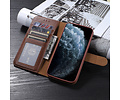 Echt Lederen Book Case Hoesje - Leren Portemonnee Telefoonhoesje - Geschikt voor iPhone 12 Pro Max - Bruin