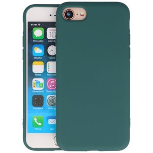 Hoesje Geschikt voor de iPhone SE 2020 & iPhone 8 & iPhone 7 - Fashion Color Backcover Telefoonhoesje - Donker Groen