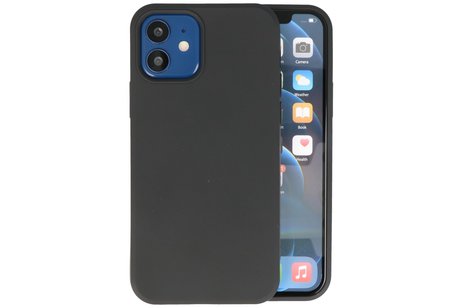 Hoesje Geschikt voor de iPhone 12 Mini - Fashion Color Backcover Telefoonhoesje - Zwart