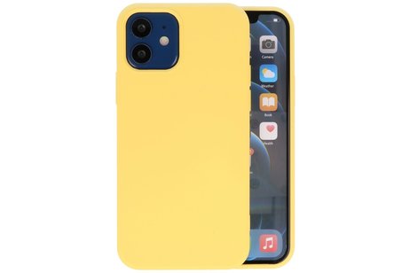 BAOHU Hoesje Geschikt voor de iPhone 12 Mini - Fashion Color Backcover Telefoonhoesje - Geel
