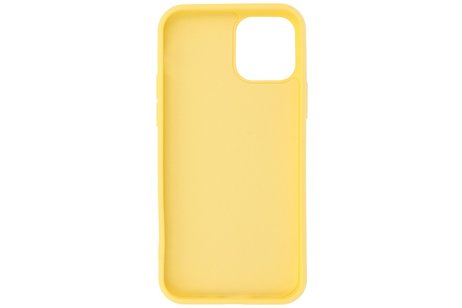 BAOHU Hoesje Geschikt voor de iPhone 12 Mini - Fashion Color Backcover Telefoonhoesje - Geel