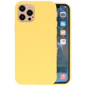 BAOHU Hoesje Geschikt voor de iPhone 12 Pro - Fashion Color Backcover Telefoonhoesje - Geel