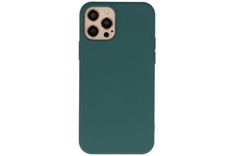 Hoesje Geschikt voor de iPhone 12 Pro - Fashion Color Backcover Telefoonhoesje - Donker Groen
