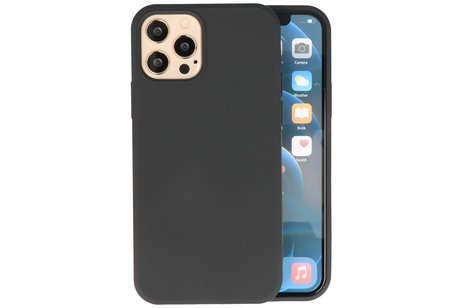 BAOHU Hoesje Geschikt voor de iPhone 12 Pro Max - Fashion Color Backcover Telefoonhoesje - Zwart