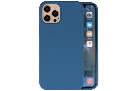 BAOHU Hoesje Geschikt voor de iPhone 12 Pro Max - Fashion Color Backcover Telefoonhoesje - Navy