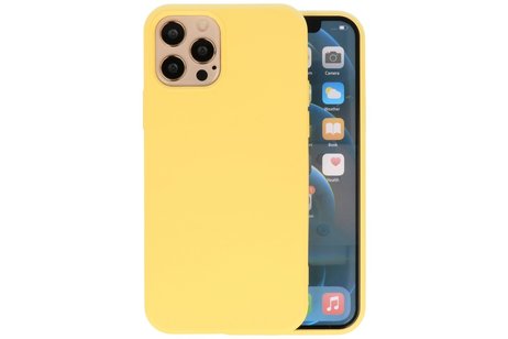 BAOHU Hoesje Geschikt voor de iPhone 12 Pro Max - Fashion Color Backcover Telefoonhoesje - Geel