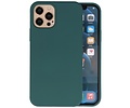 Hoesje Geschikt voor de iPhone 12 Pro Max - Fashion Color Backcover Telefoonhoesje - Donker Groen