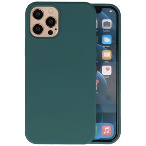 Hoesje Geschikt voor de iPhone 12 Pro Max - Fashion Color Backcover Telefoonhoesje - Donker Groen