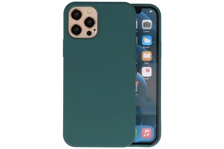 BAOHU Hoesje Geschikt voor de iPhone 12 Pro Max - Fashion Color Backcover Telefoonhoesje - Donker Groen