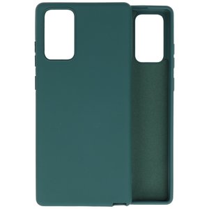 BAOHU Hoesje Geschikt voor de Samsung Galaxy Note 20  - Fashion Color Backcover Telefoonhoesje - Donker Groen