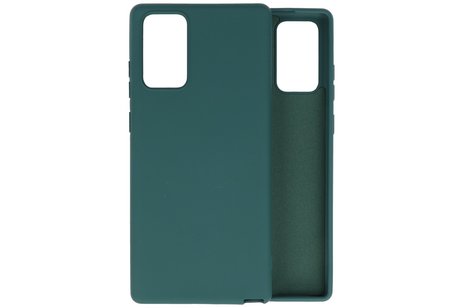 Hoesje Geschikt voor de Samsung Galaxy Note 20  - Fashion Color Backcover Telefoonhoesje - Donker Groen