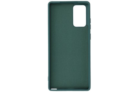BAOHU Hoesje Geschikt voor de Samsung Galaxy Note 20  - Fashion Color Backcover Telefoonhoesje - Donker Groen
