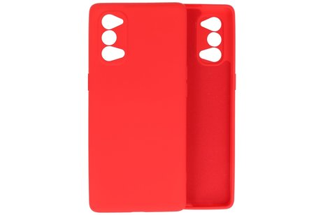 BAOHU Hoesje Geschikt voor de Oppo Reno 4 Pro 5G  - Fashion Color Backcover Telefoonhoesje - Rood