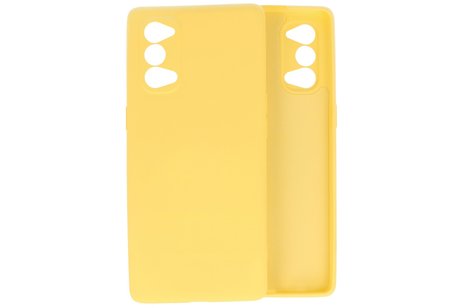 BAOHU Hoesje Geschikt voor de Oppo Reno 4 Pro 5G  - Fashion Color Backcover Telefoonhoesje - Geel