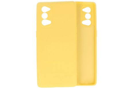 Hoesje Geschikt voor de Oppo Reno 4 5G  - Fashion Color Backcover Telefoonhoesje - Geel