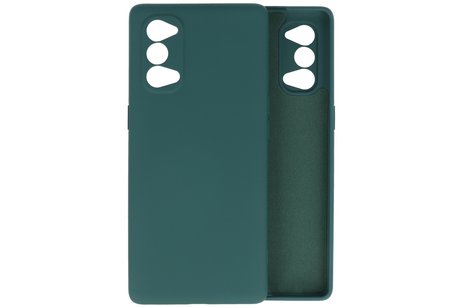 Oppo Reno 4 5G Hoesje Fashion Backcover Telefoonhoesje Donker Groen