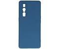 BAOHU Hoesje Geschikt voor de Oppo Find X2 Pro - Fashion Color Backcover Telefoonhoesje - Navy