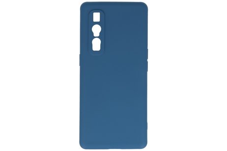 BAOHU Hoesje Geschikt voor de Oppo Find X2 Pro - Fashion Color Backcover Telefoonhoesje - Navy