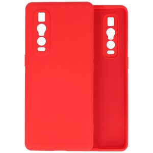 BAOHU Hoesje Geschikt voor de Oppo Find X2 Pro - Fashion Color Backcover Telefoonhoesje - Rood