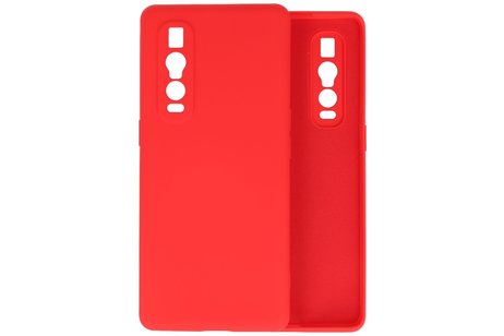 BAOHU Hoesje Geschikt voor de Oppo Find X2 Pro - Fashion Color Backcover Telefoonhoesje - Rood