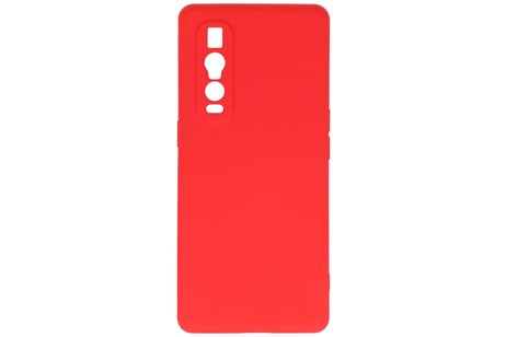BAOHU Hoesje Geschikt voor de Oppo Find X2 Pro - Fashion Color Backcover Telefoonhoesje - Rood