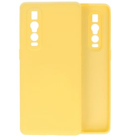 BAOHU Oppo Find X2 Pro Hoesje Fashion Backcover Telefoonhoesje Geel