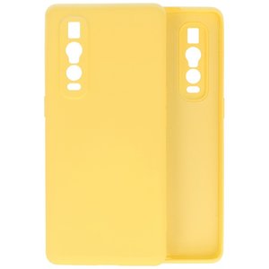 BAOHU Hoesje Geschikt voor de Oppo Find X2 Pro - Fashion Color Backcover Telefoonhoesje - Geel