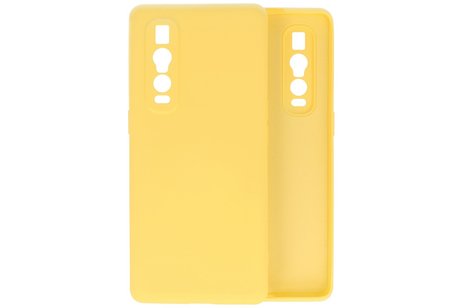 BAOHU Hoesje Geschikt voor de Oppo Find X2 Pro - Fashion Color Backcover Telefoonhoesje - Geel