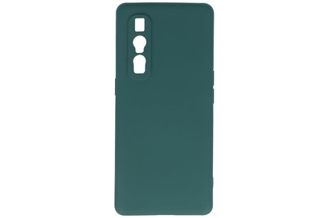 BAOHU Hoesje Geschikt voor de Oppo Find X2 Pro - Fashion Color Backcover Telefoonhoesje - Donker Groen