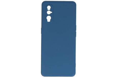 BAOHU Hoesje Geschikt voor de Oppo Find X2 - Fashion Color Backcover Telefoonhoesje - Navy