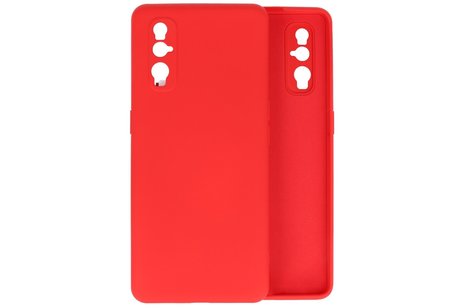 BAOHU Hoesje Geschikt voor de Oppo Find X2 - Fashion Color Backcover Telefoonhoesje - Rood