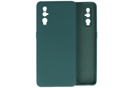 Hoesje Geschikt voor de Oppo Find X2 - Fashion Color Backcover Telefoonhoesje - Donker Groen