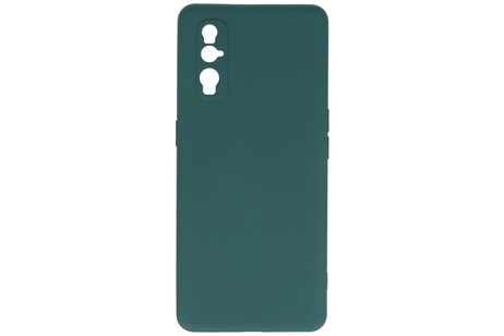 BAOHU Hoesje Geschikt voor de Oppo Find X2 - Fashion Color Backcover Telefoonhoesje - Donker Groen