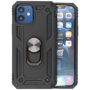 Backcover Hoesje - Telefoonhoesje met Ring Houder voor iPhone 12 Mini - Zwart