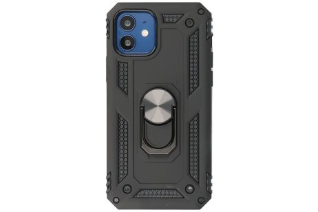 Backcover Hoesje - Telefoonhoesje met Ring Houder voor iPhone 12 Mini - Zwart