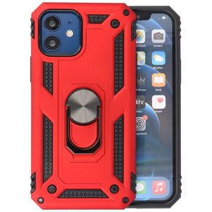 BAOHU Backcover Hoesje - Telefoonhoesje met Ring Houder - Hoesje Geschikt voor iPhone 12 Mini - Rood