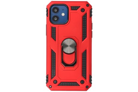 BAOHU Backcover Hoesje - Telefoonhoesje met Ring Houder - Hoesje Geschikt voor iPhone 12 Mini - Rood